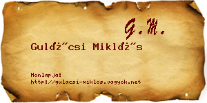 Gulácsi Miklós névjegykártya